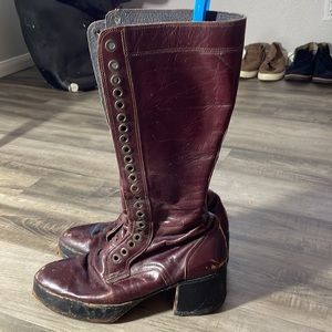 Custom Made Platform Leather Boots Made In Colombia 🇨🇴 Burgundy Men’s 10.5”